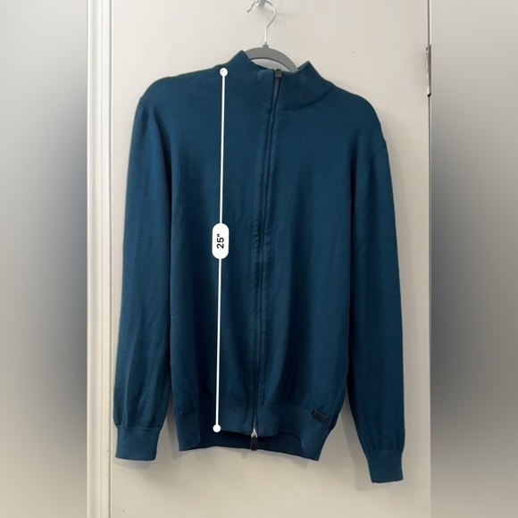 Bigotti Men’s Zip up Mock Neck Wool Blend Cardigan Sweater Zip Up Size S - Picture 14 of 14